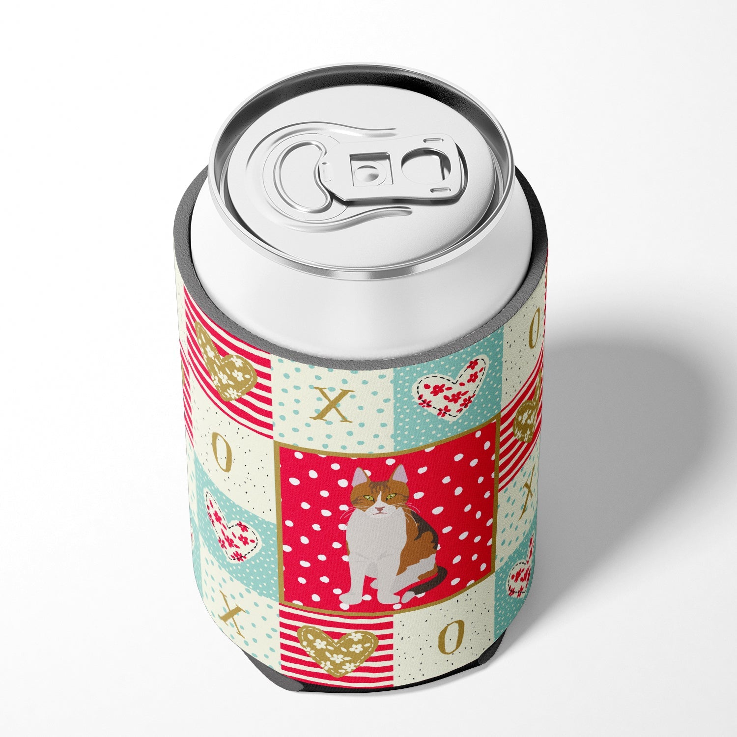 Aegean Cat Love Can or Bottle Hugger Cooler Sleeve for Standard 12 oz Cans, Insulated Foam Beer & Soda Can Hugger Reusable