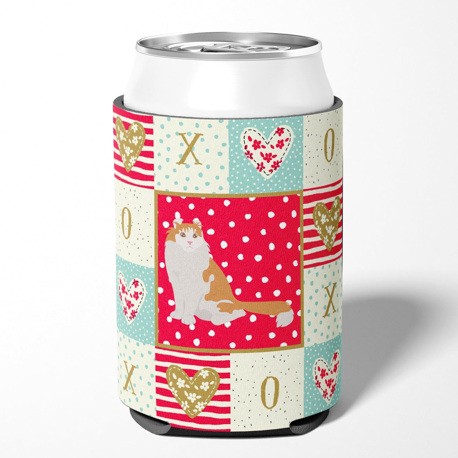 American Curl Cat Love Can or Bottle Hugger Cooler Sleeve for Standard 12 oz Cans, Insulated Foam Beer & Soda Can Hugger Reusable