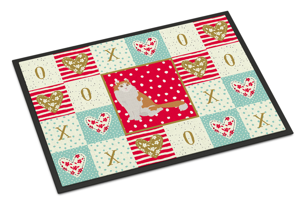 American Curl Cat Love Doormat Indoor Outdoor 18H X 27W Front Door Mat Rugs for Entryway, Non Slip Washable