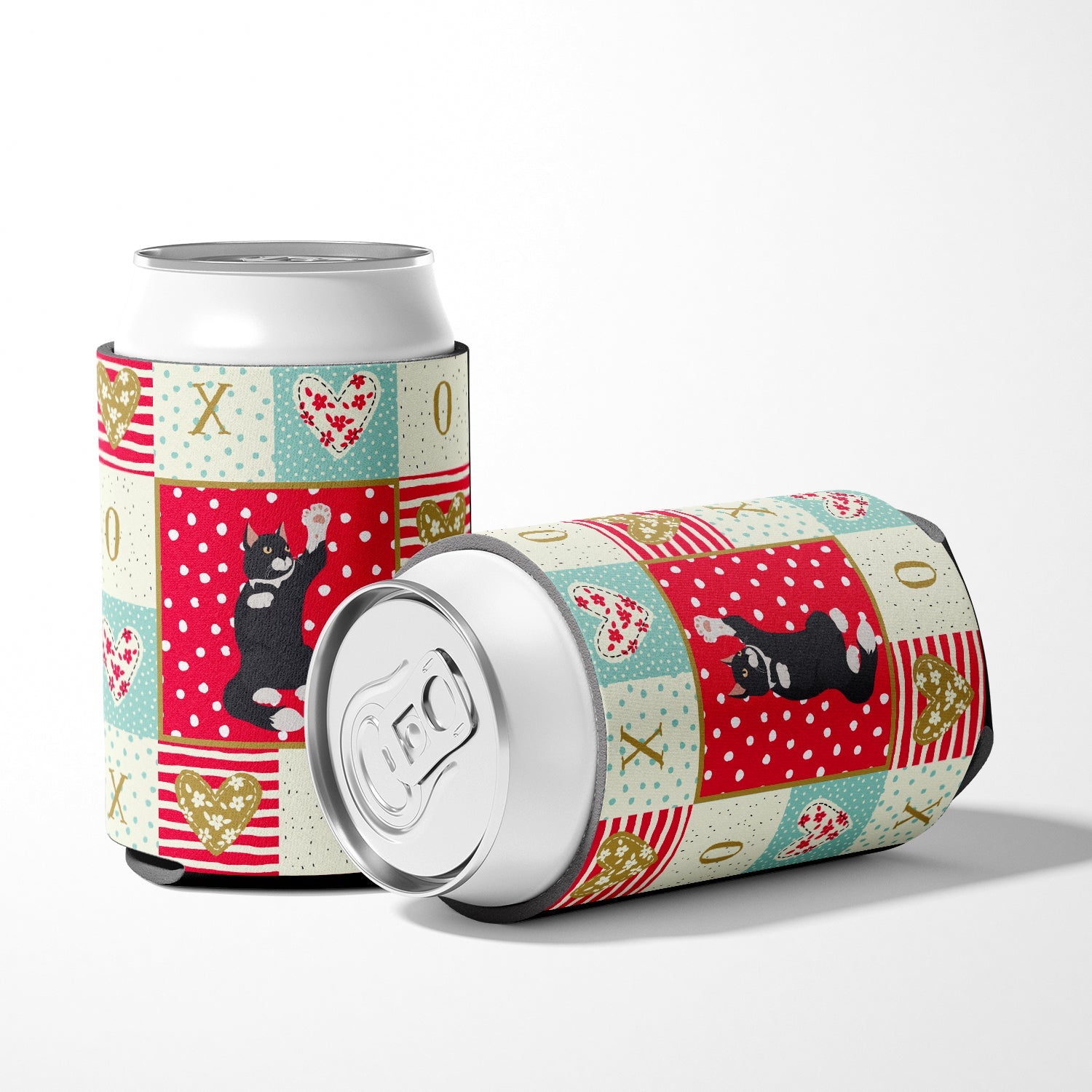 American Polydactyl Cat Love Can or Bottle Hugger Cooler Sleeve for Standard 12 oz Cans, Insulated Foam Beer & Soda Can Hugger Reusable