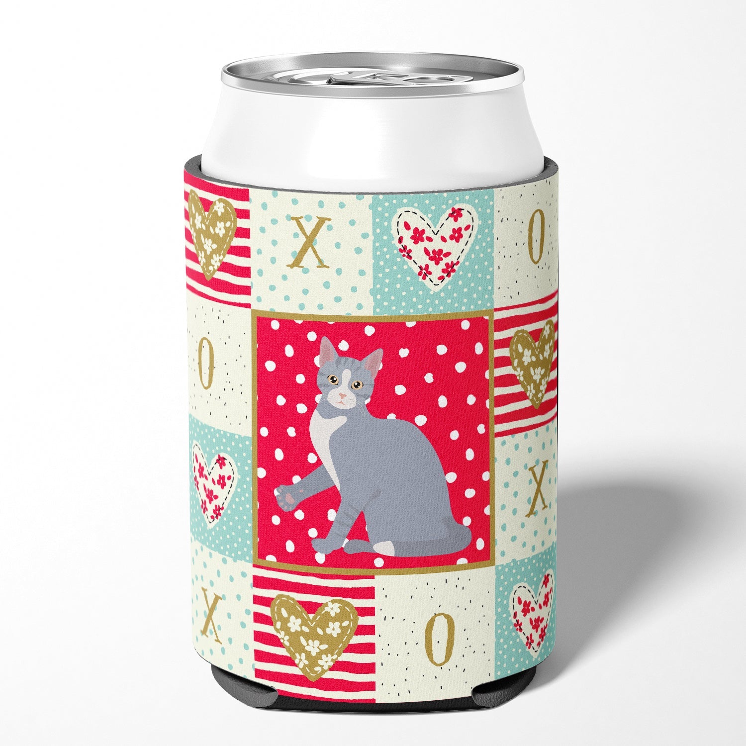 American Polydactyl #2 Cat Love Can or Bottle Hugger Cooler Sleeve for Standard 12 oz Cans, Insulated Foam Beer & Soda Can Hugger Reusable