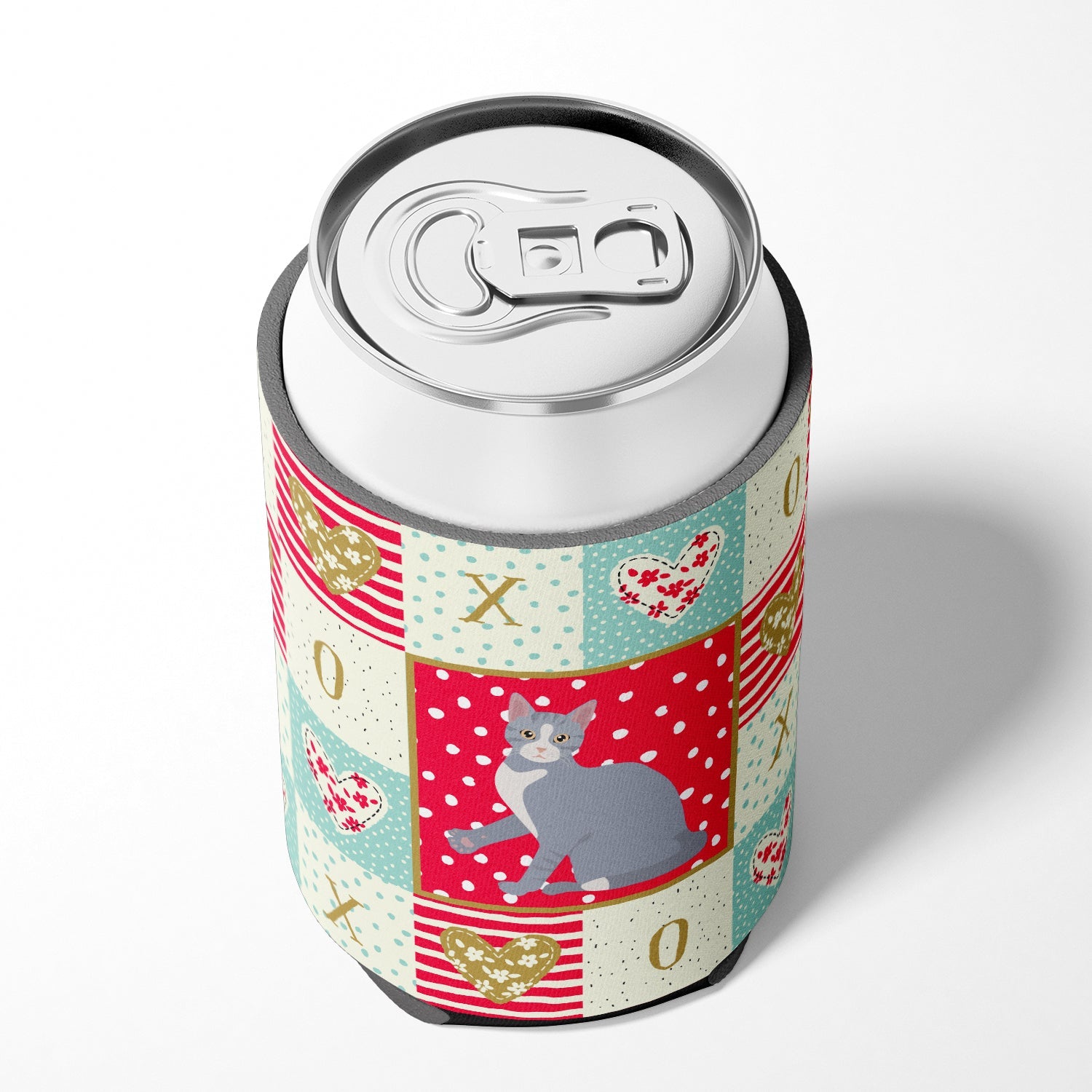 American Polydactyl #2 Cat Love Can or Bottle Hugger Cooler Sleeve for Standard 12 oz Cans, Insulated Foam Beer & Soda Can Hugger Reusable