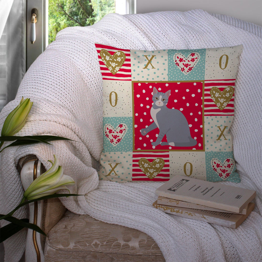 American Polydactyl #2 Cat Love Decorative Throw Pillow 14x14 Indoor Outdoor Accent Cushion, Fabric Cover with Insert for Sofa, Bed, Porch & Living Room