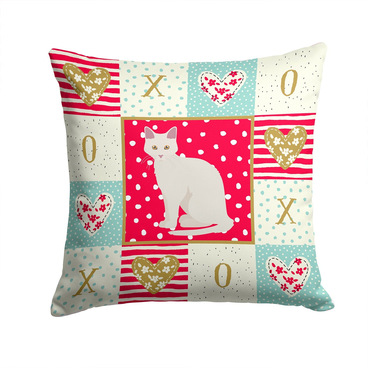 Aphrodite Giant Cat Love Decorative Throw Pillow 14x14 Indoor Outdoor Accent Cushion, Fabric Cover with Insert for Sofa, Bed, Porch & Living Room
