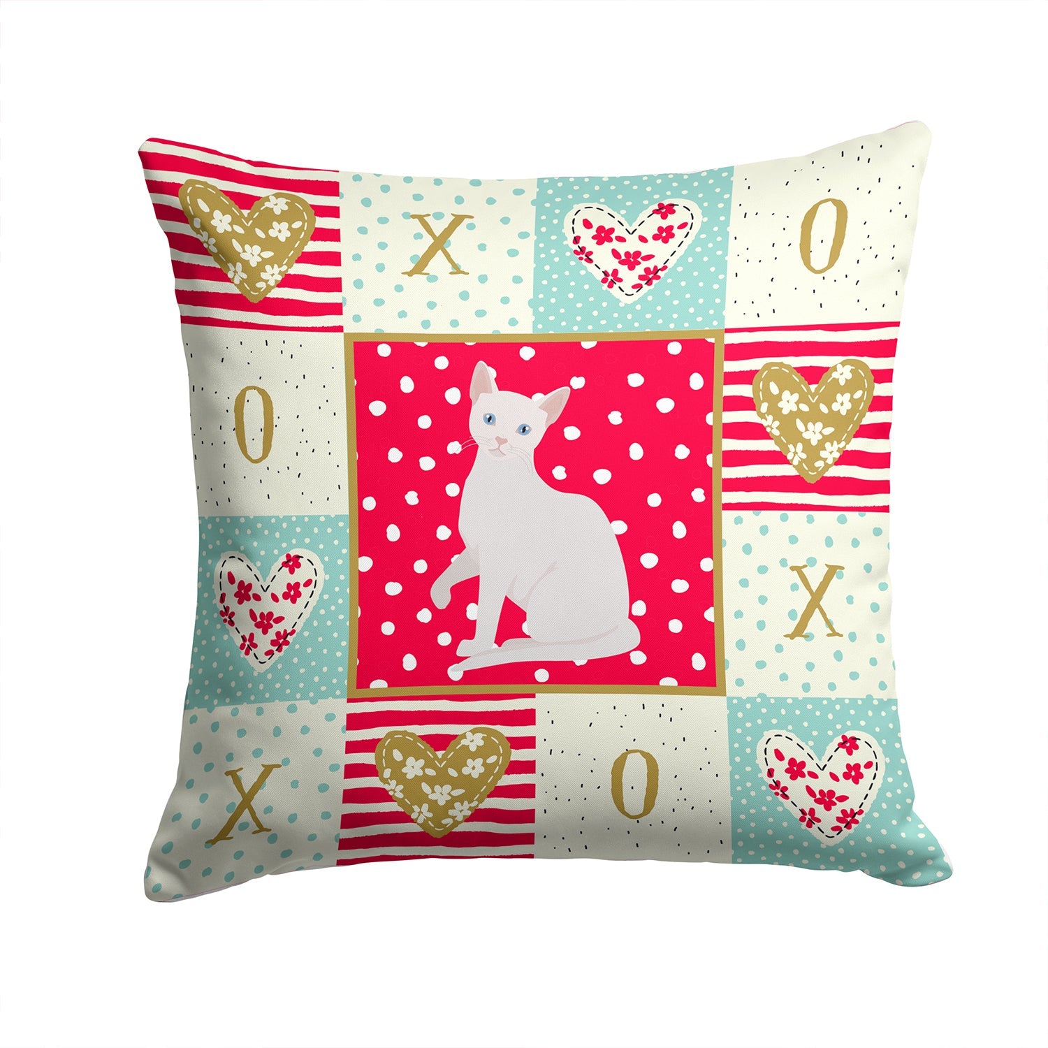 Arabian Mau Cat Love Decorative Throw Pillow 14x14 Indoor Outdoor Accent Cushion, Fabric Cover with Insert for Sofa, Bed, Porch & Living Room