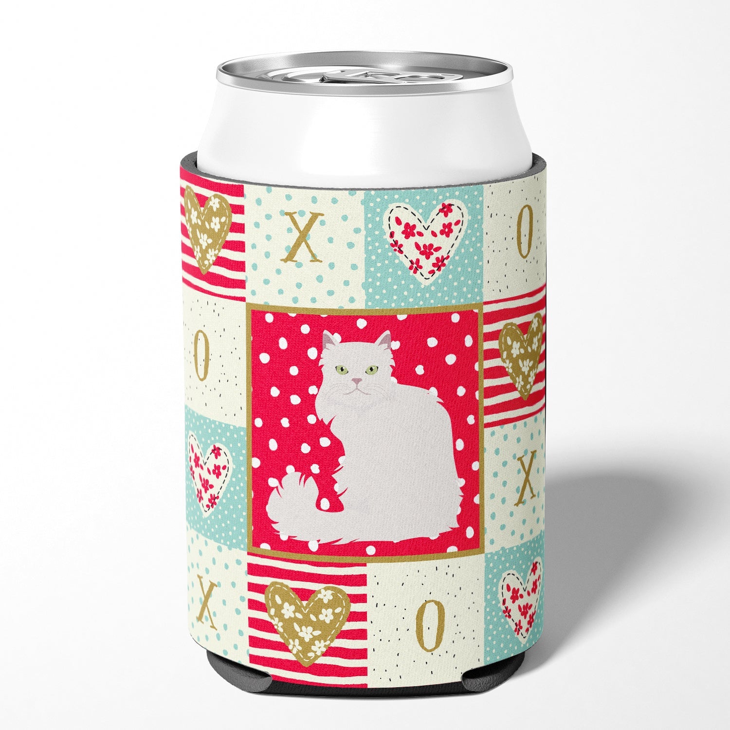Asian Semi Longhaired Cat Love Can or Bottle Hugger Cooler Sleeve for Standard 12 oz Cans, Insulated Foam Beer & Soda Can Hugger Reusable