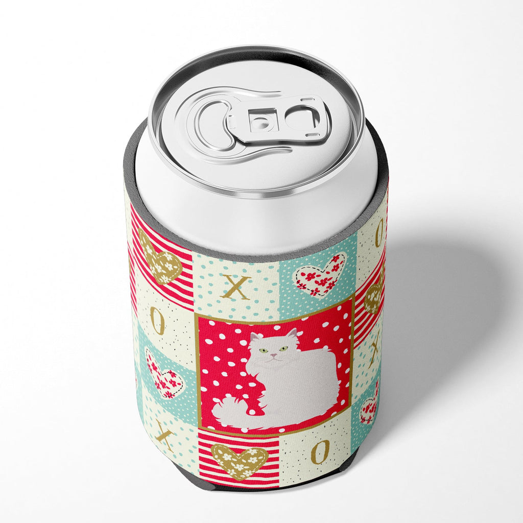 Asian Semi Longhaired Cat Love Can or Bottle Hugger Cooler Sleeve for Standard 12 oz Cans, Insulated Foam Beer & Soda Can Hugger Reusable