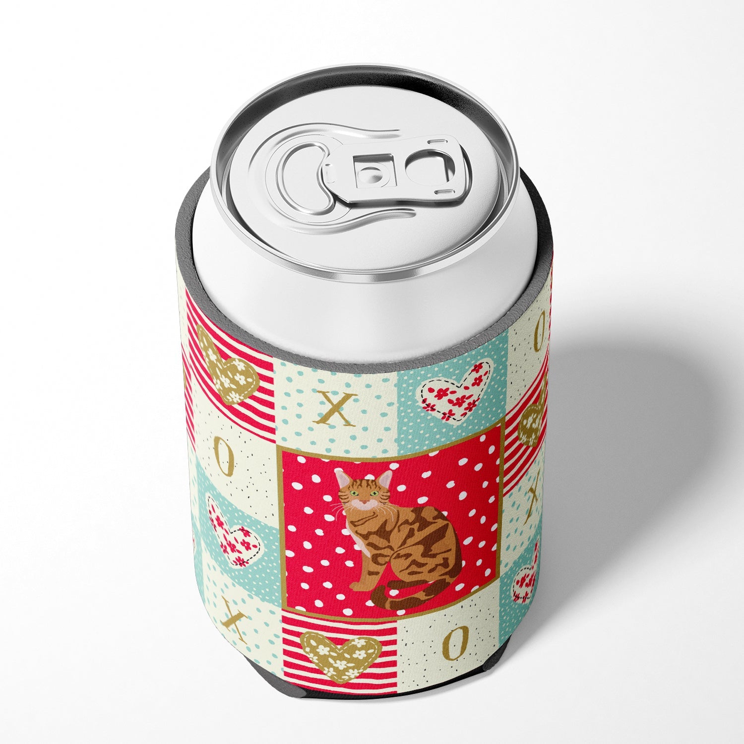 Bengal Cat Love Can or Bottle Hugger Cooler Sleeve for Standard 12 oz Cans, Insulated Foam Beer & Soda Can Hugger Reusable
