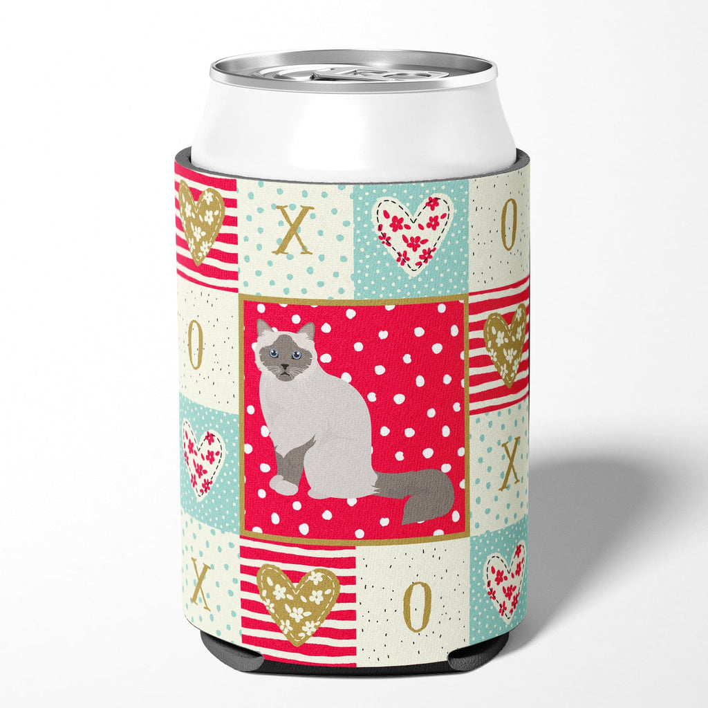 Birman Cat Love Can or Bottle Hugger Cooler Sleeve for Standard 12 oz Cans, Insulated Foam Beer & Soda Can Hugger Reusable