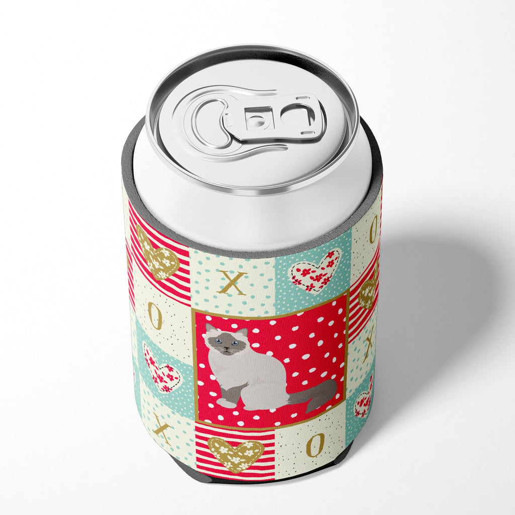 Birman Cat Love Can or Bottle Hugger Cooler Sleeve for Standard 12 oz Cans, Insulated Foam Beer & Soda Can Hugger Reusable