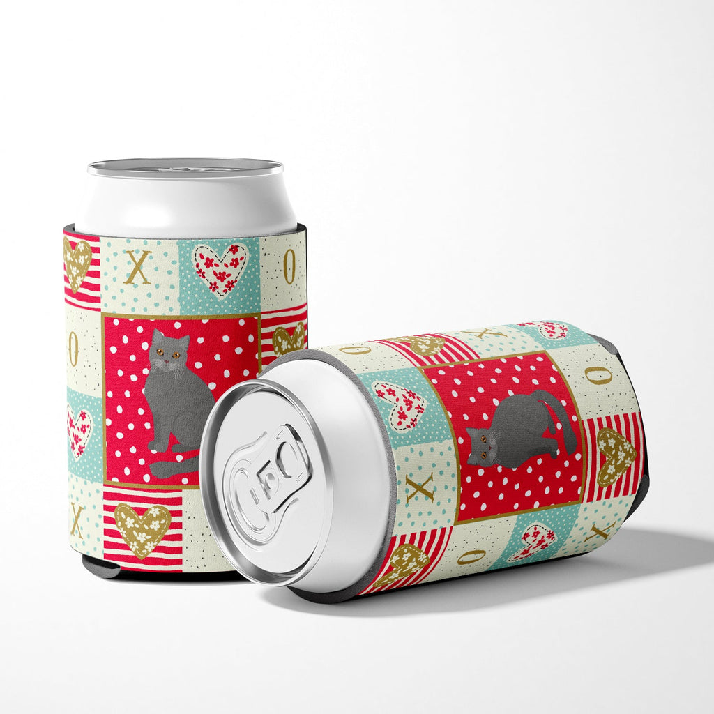 British Semi Longhair Cat Love Can or Bottle Hugger Cooler Sleeve for Standard 12 oz Cans, Insulated Foam Beer & Soda Can Hugger Reusable