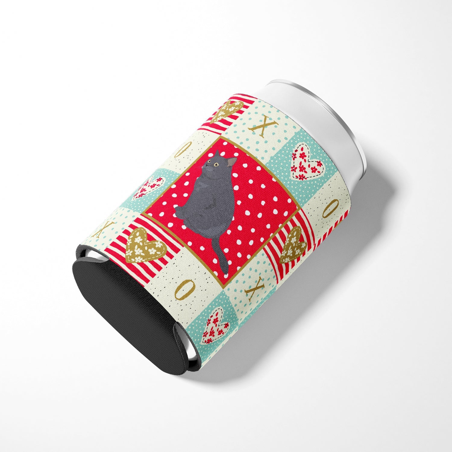 British Shorthair Cat Love Can or Bottle Hugger Cooler Sleeve for Standard 12 oz Cans, Insulated Foam Beer & Soda Can Hugger Reusable