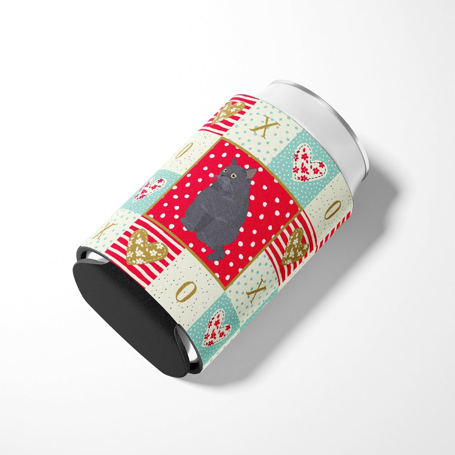 British Shorthair #2 Cat Love Can or Bottle Hugger Cooler Sleeve for Standard 12 oz Cans, Insulated Foam Beer & Soda Can Hugger Reusable