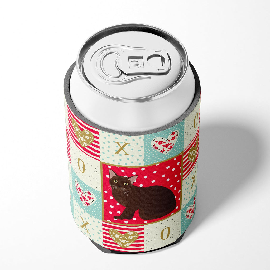 Burmese Cat Love Can or Bottle Hugger Cooler Sleeve for Standard 12 oz Cans, Insulated Foam Beer & Soda Can Hugger Reusable