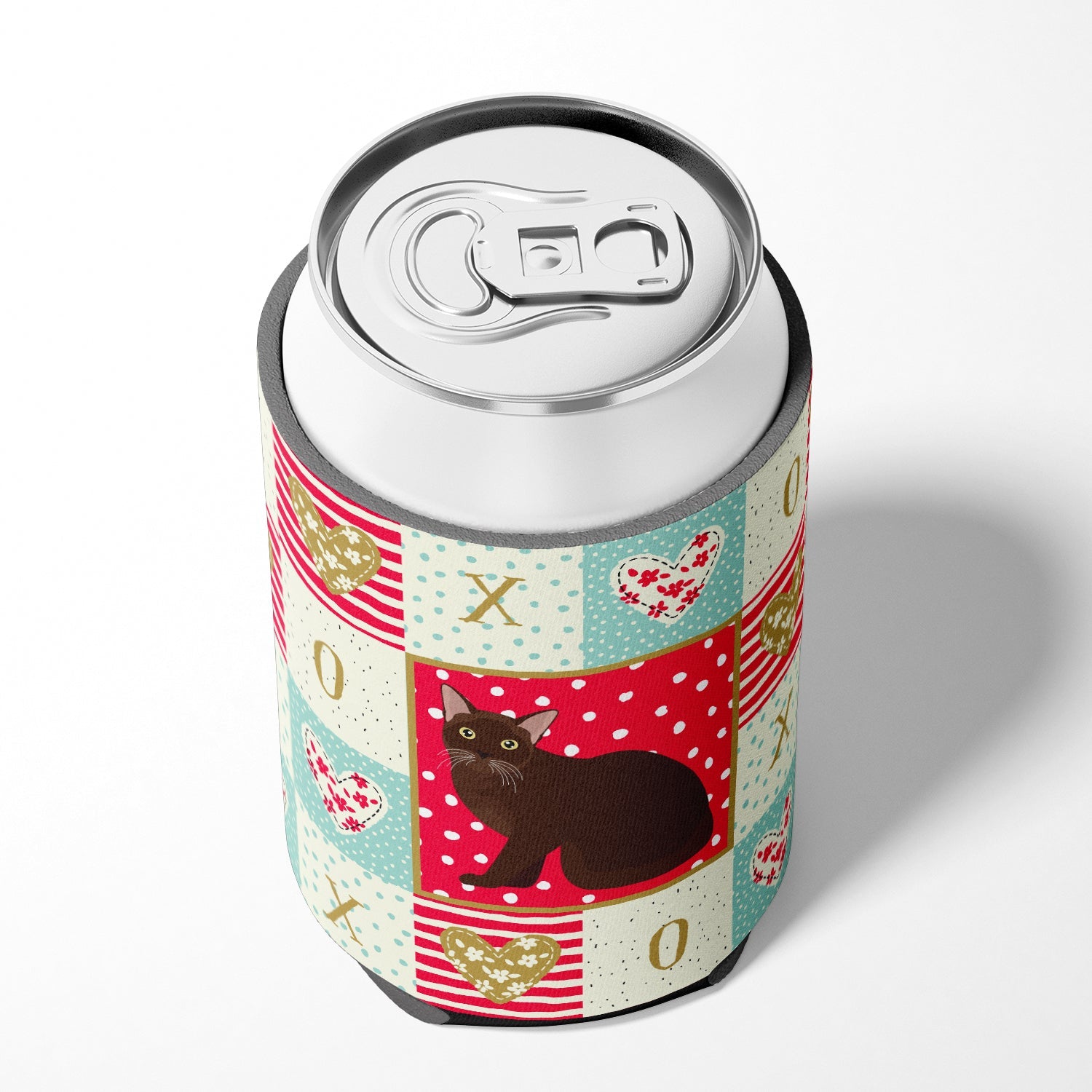 Burmese Cat Love Can or Bottle Hugger Cooler Sleeve for Standard 12 oz Cans, Insulated Foam Beer & Soda Can Hugger Reusable