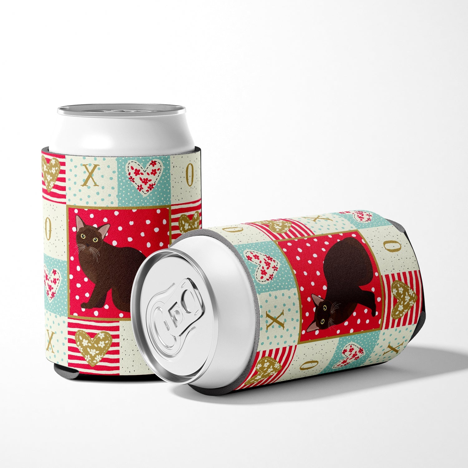 Burmese Cat Love Can or Bottle Hugger Cooler Sleeve for Standard 12 oz Cans, Insulated Foam Beer & Soda Can Hugger Reusable