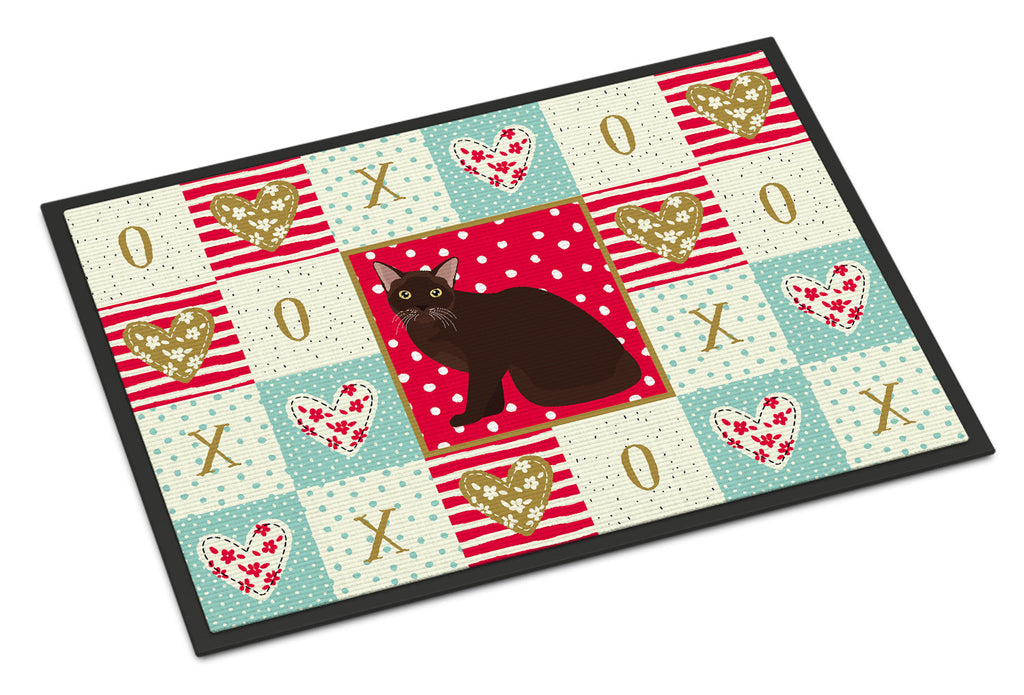 Burmese Cat Love Doormat Indoor Outdoor 18H X 27W Front Door Mat Rugs for Entryway, Non Slip Washable