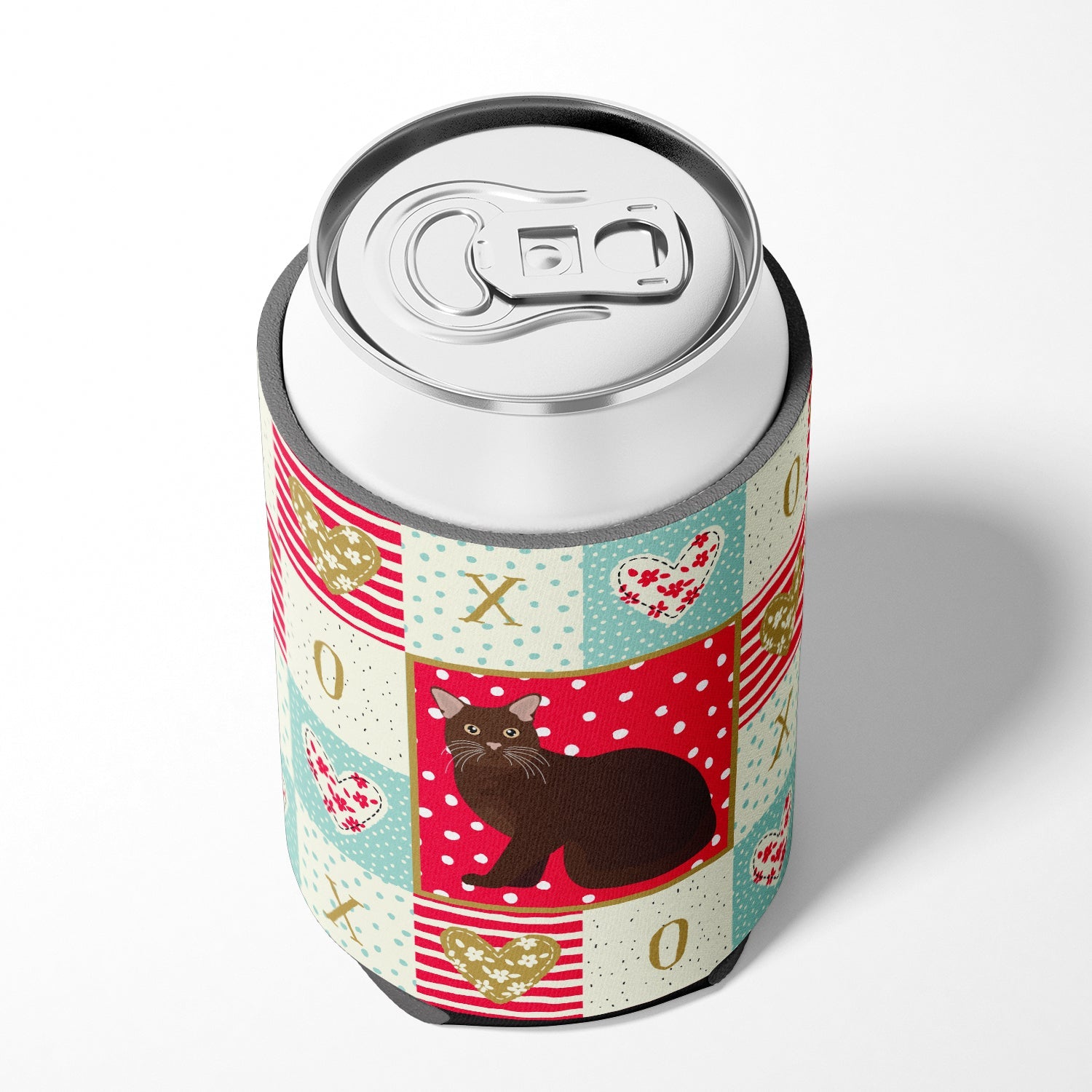 Burmese #2 Cat Love Can or Bottle Hugger Cooler Sleeve for Standard 12 oz Cans, Insulated Foam Beer & Soda Can Hugger Reusable