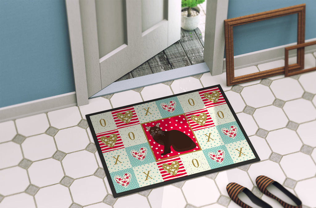 Burmese #2 Cat Love Doormat Indoor Outdoor 18H X 27W Front Door Mat Rugs for Entryway, Non Slip Washable