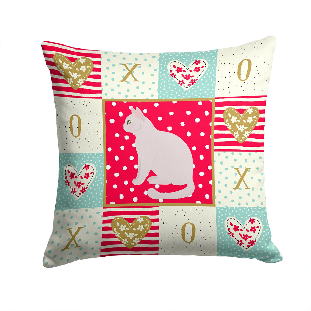 Burmilla #2 Cat Love Decorative Throw Pillow 14x14 Indoor Outdoor Accent Cushion, Fabric Cover with Insert for Sofa, Bed, Porch & Living Room