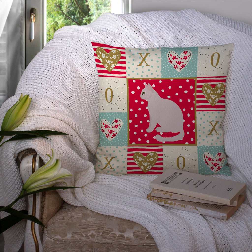 Burmilla #2 Cat Love Decorative Throw Pillow 14x14 Indoor Outdoor Accent Cushion, Fabric Cover with Insert for Sofa, Bed, Porch & Living Room