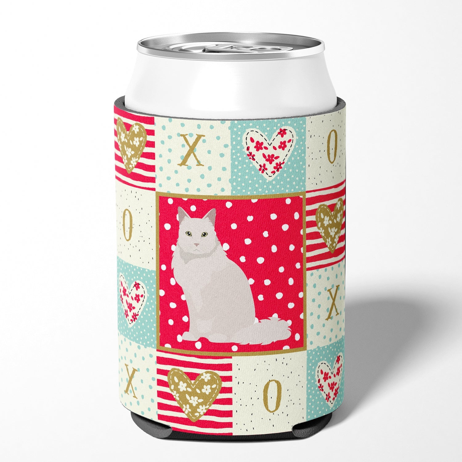 Chantilly Tiffany Cat Love Can or Bottle Hugger Cooler Sleeve for Standard 12 oz Cans, Insulated Foam Beer & Soda Can Hugger Reusable