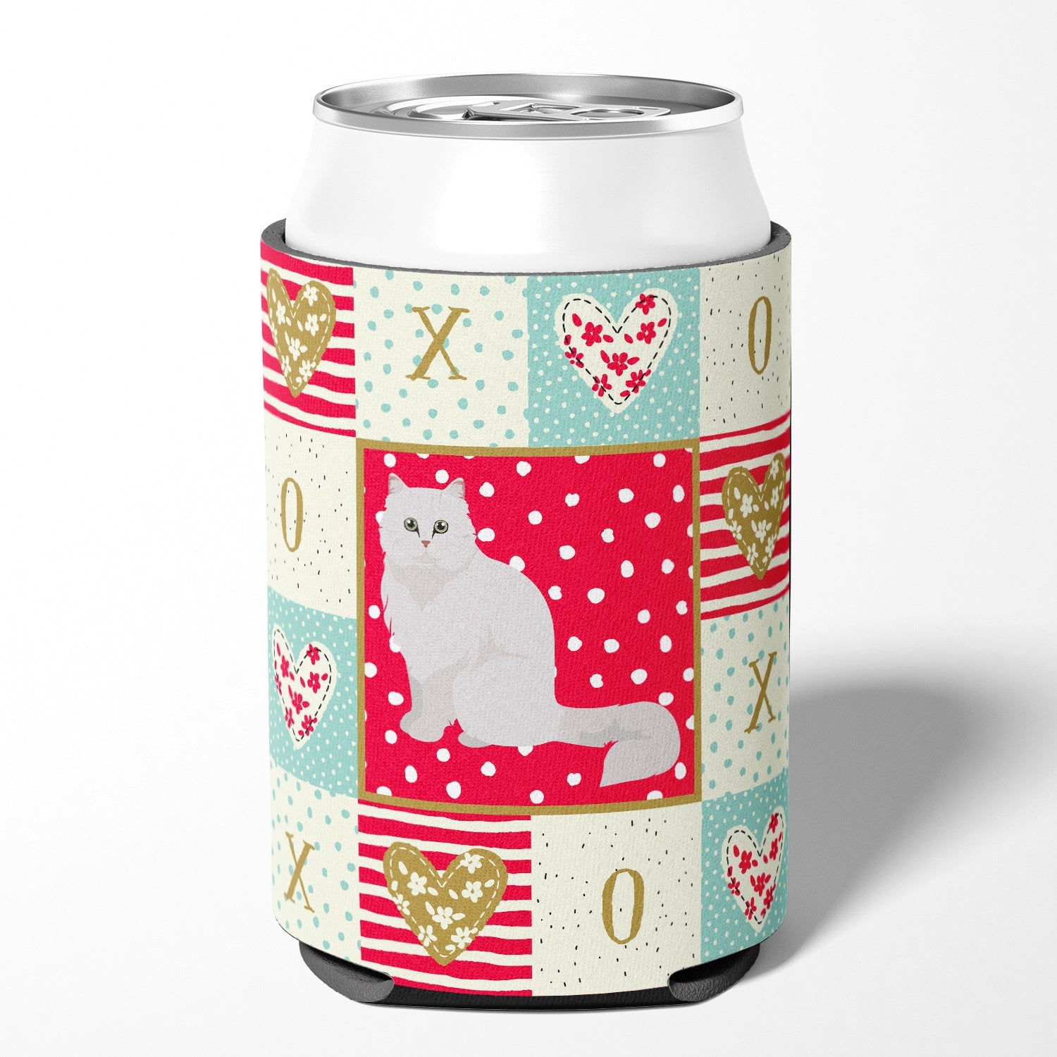 Chinchilla Persian Longhair Cat Love Can or Bottle Hugger Cooler Sleeve for Standard 12 oz Cans, Insulated Foam Beer & Soda Can Hugger Reusable