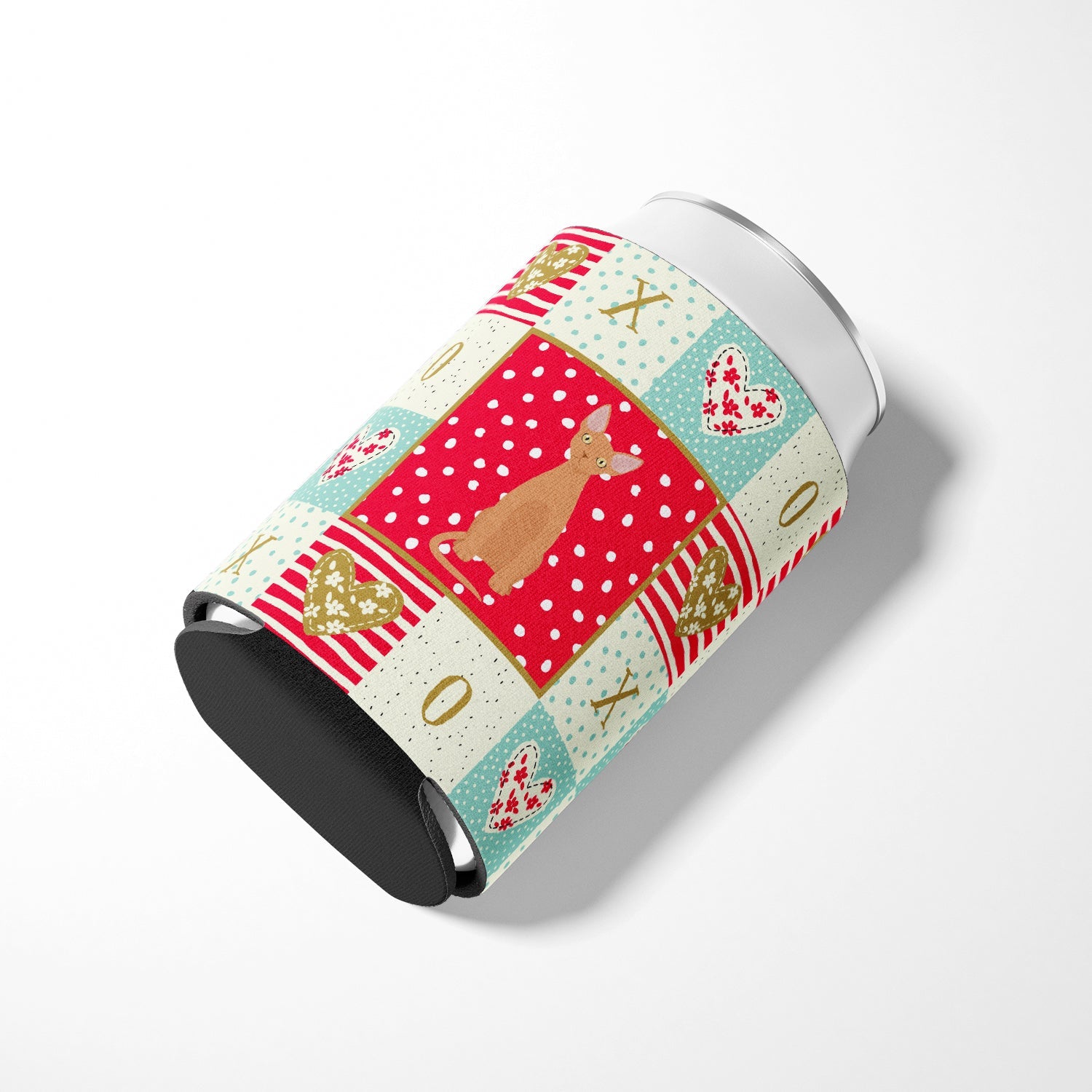 Devon Rex #1 Cat Love Can or Bottle Hugger Cooler Sleeve for Standard 12 oz Cans, Insulated Foam Beer & Soda Can Hugger Reusable