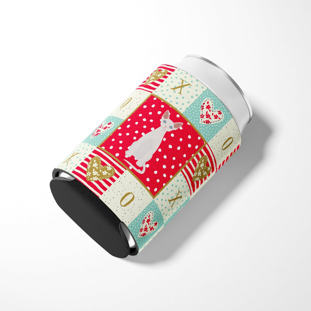 Devon Rex #2 Cat Love Can or Bottle Hugger Cooler Sleeve for Standard 12 oz Cans, Insulated Foam Beer & Soda Can Hugger Reusable