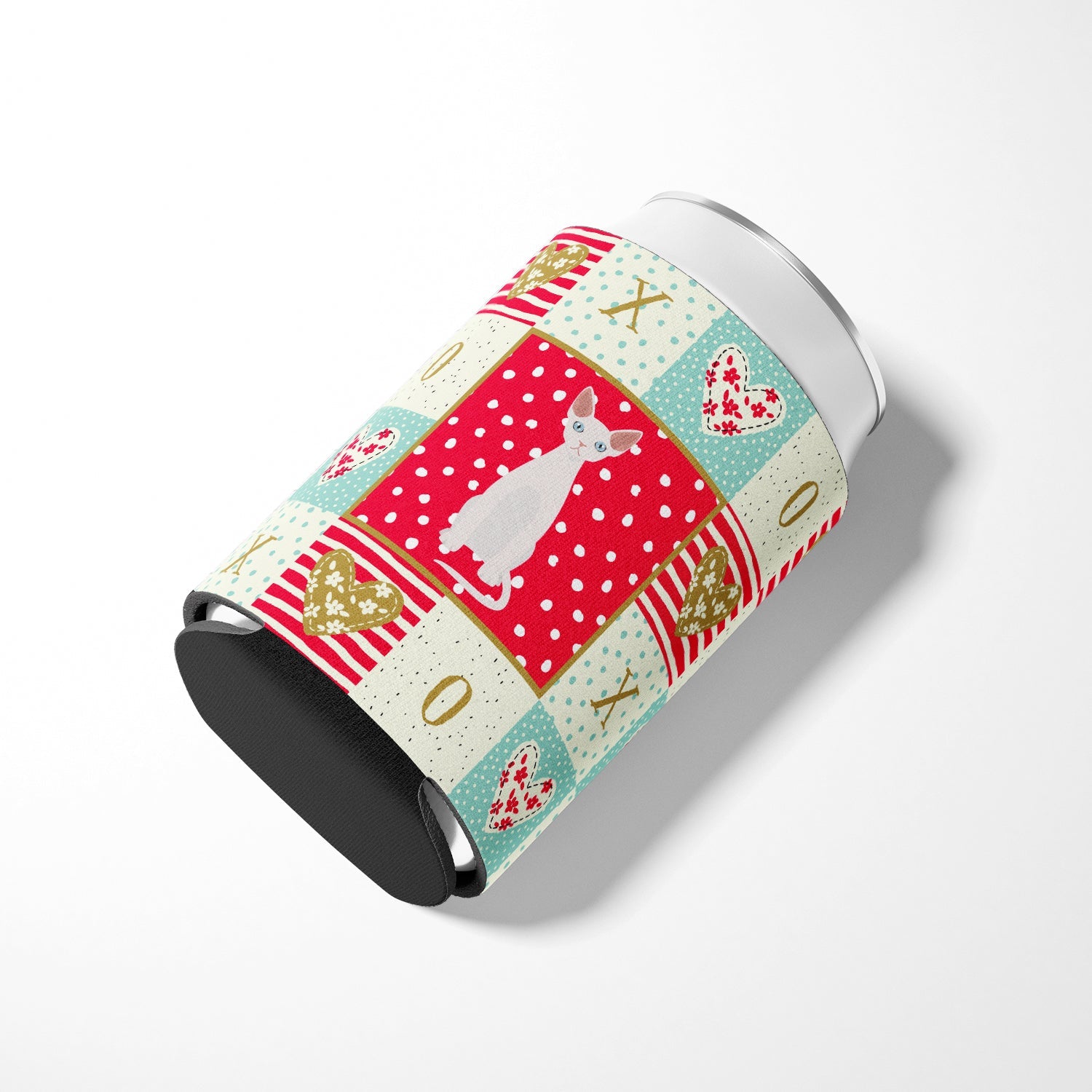 Devon Rex #2 Cat Love Can or Bottle Hugger Cooler Sleeve for Standard 12 oz Cans, Insulated Foam Beer & Soda Can Hugger Reusable