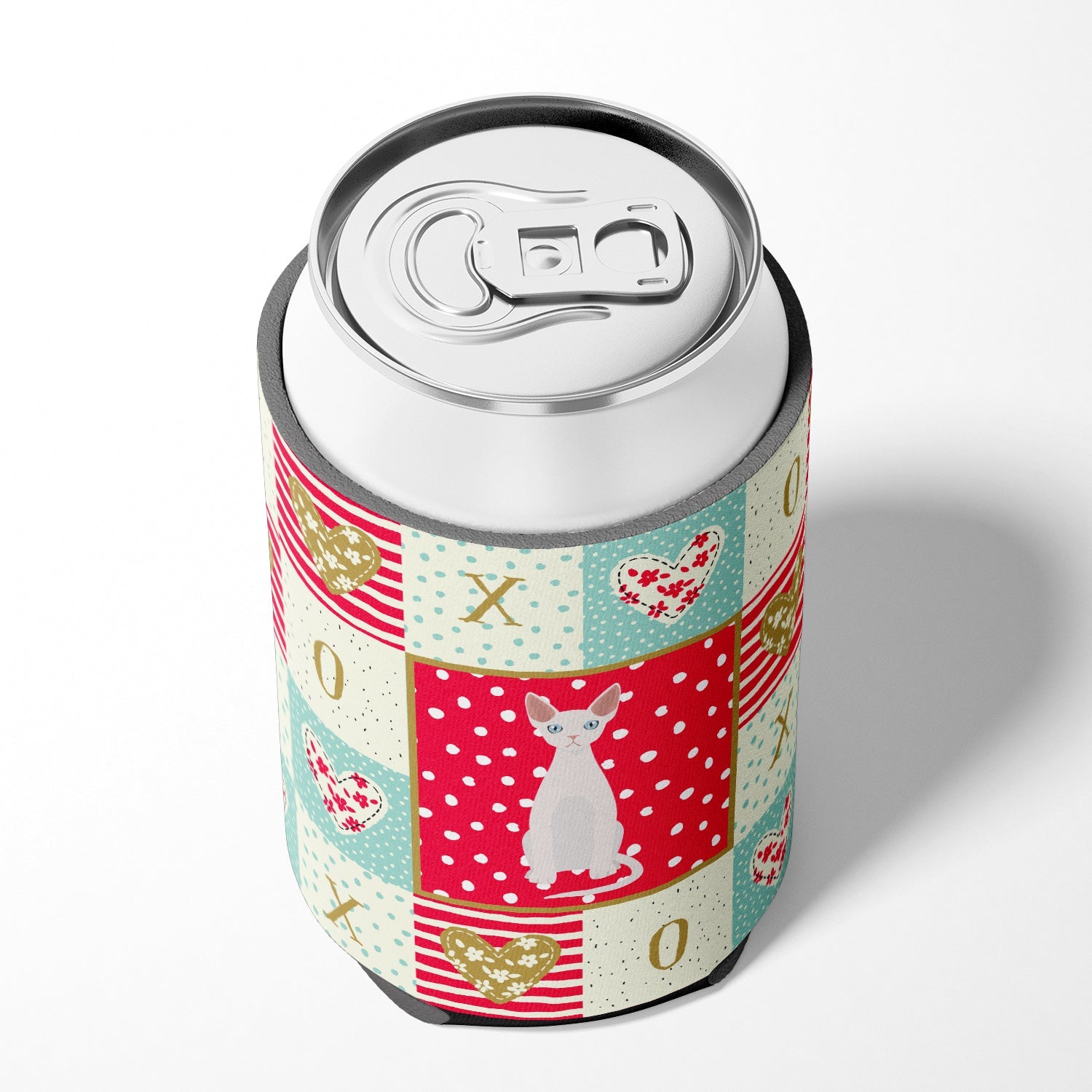 Devon Rex #2 Cat Love Can or Bottle Hugger Cooler Sleeve for Standard 12 oz Cans, Insulated Foam Beer & Soda Can Hugger Reusable