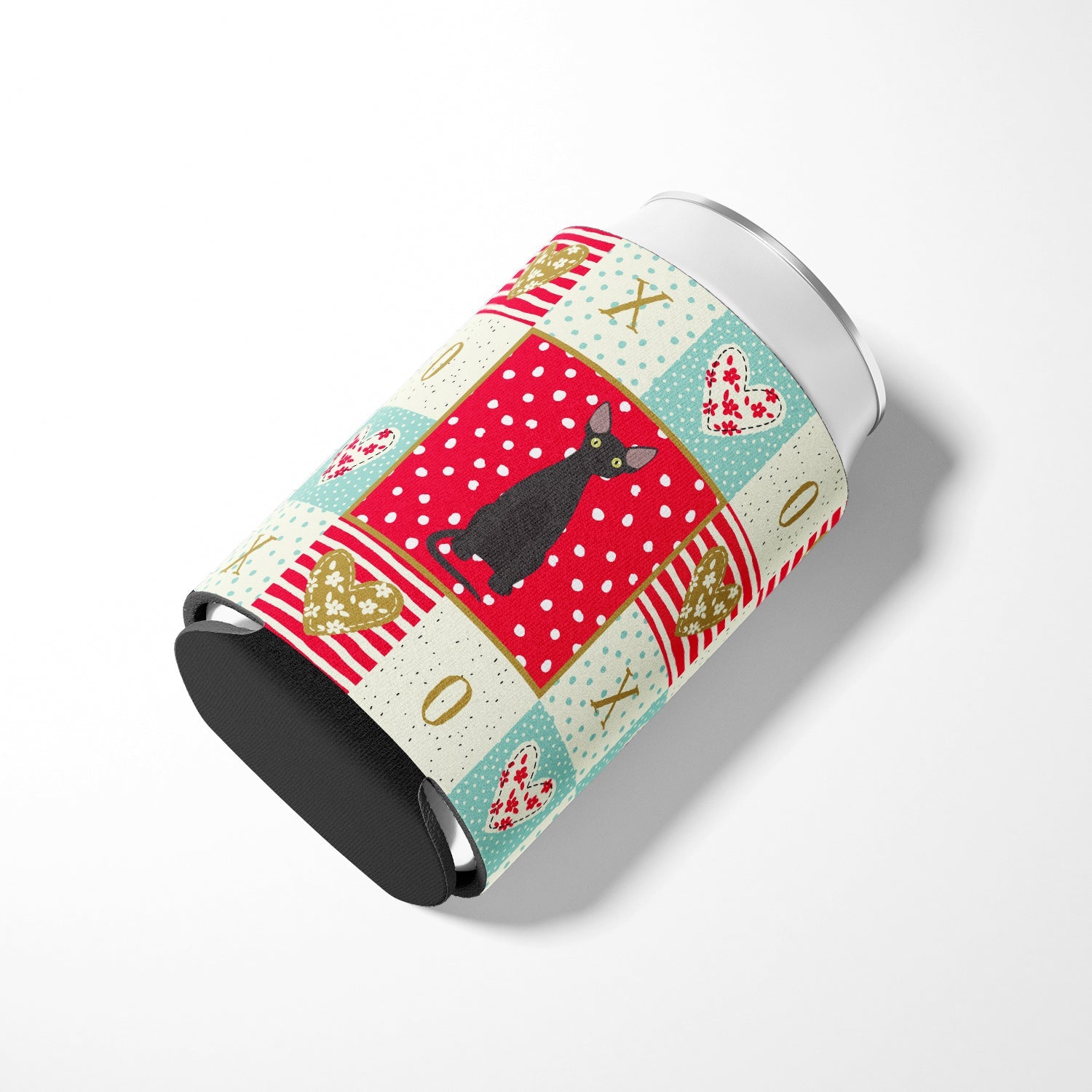 Devon Rex #3 Cat Love Can or Bottle Hugger Cooler Sleeve for Standard 12 oz Cans, Insulated Foam Beer & Soda Can Hugger Reusable