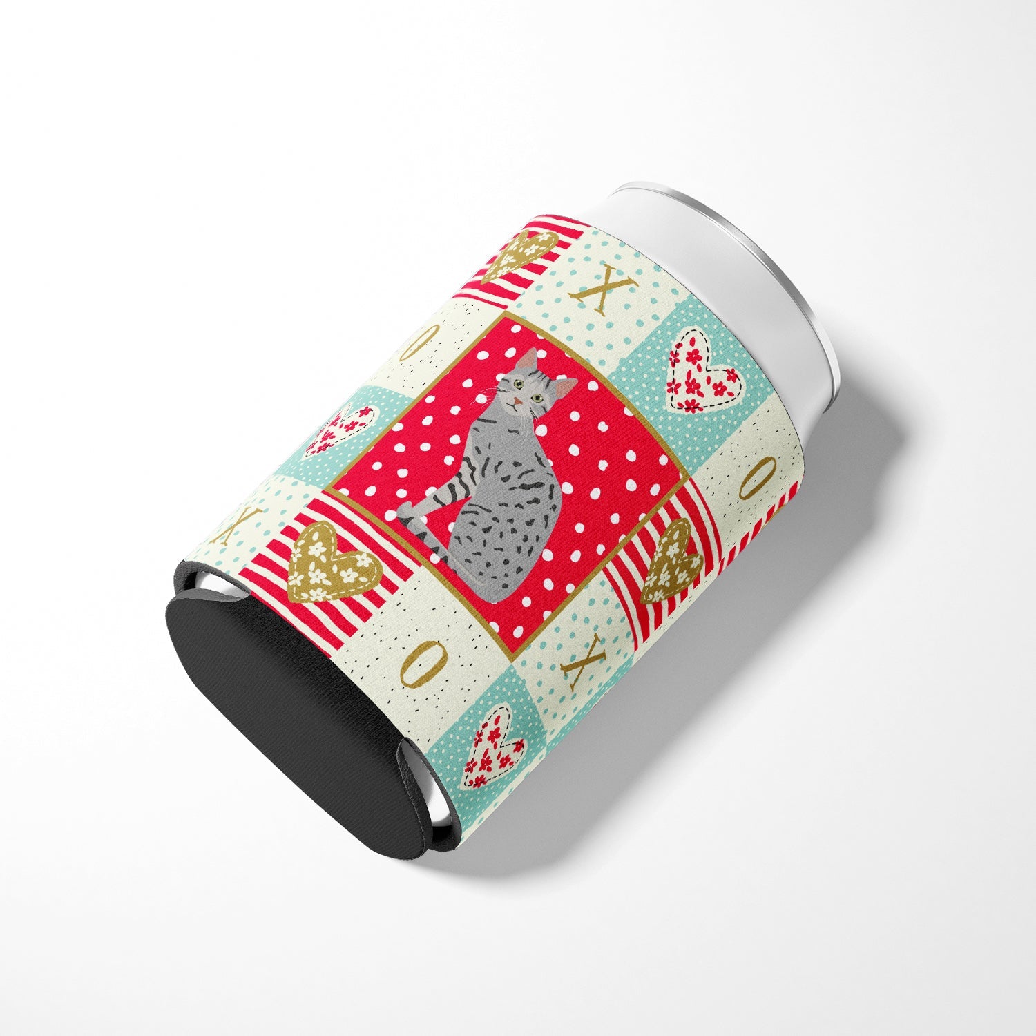 Egyptian Mau Cat Love Can or Bottle Hugger Cooler Sleeve for Standard 12 oz Cans, Insulated Foam Beer & Soda Can Hugger Reusable