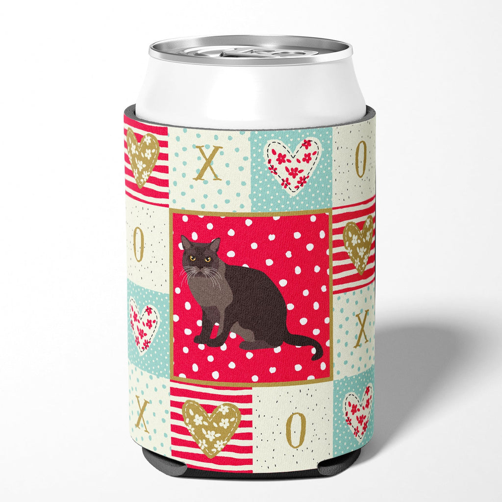 European Burmese Cat Love Can or Bottle Hugger Cooler Sleeve for Standard 12 oz Cans, Insulated Foam Beer & Soda Can Hugger Reusable