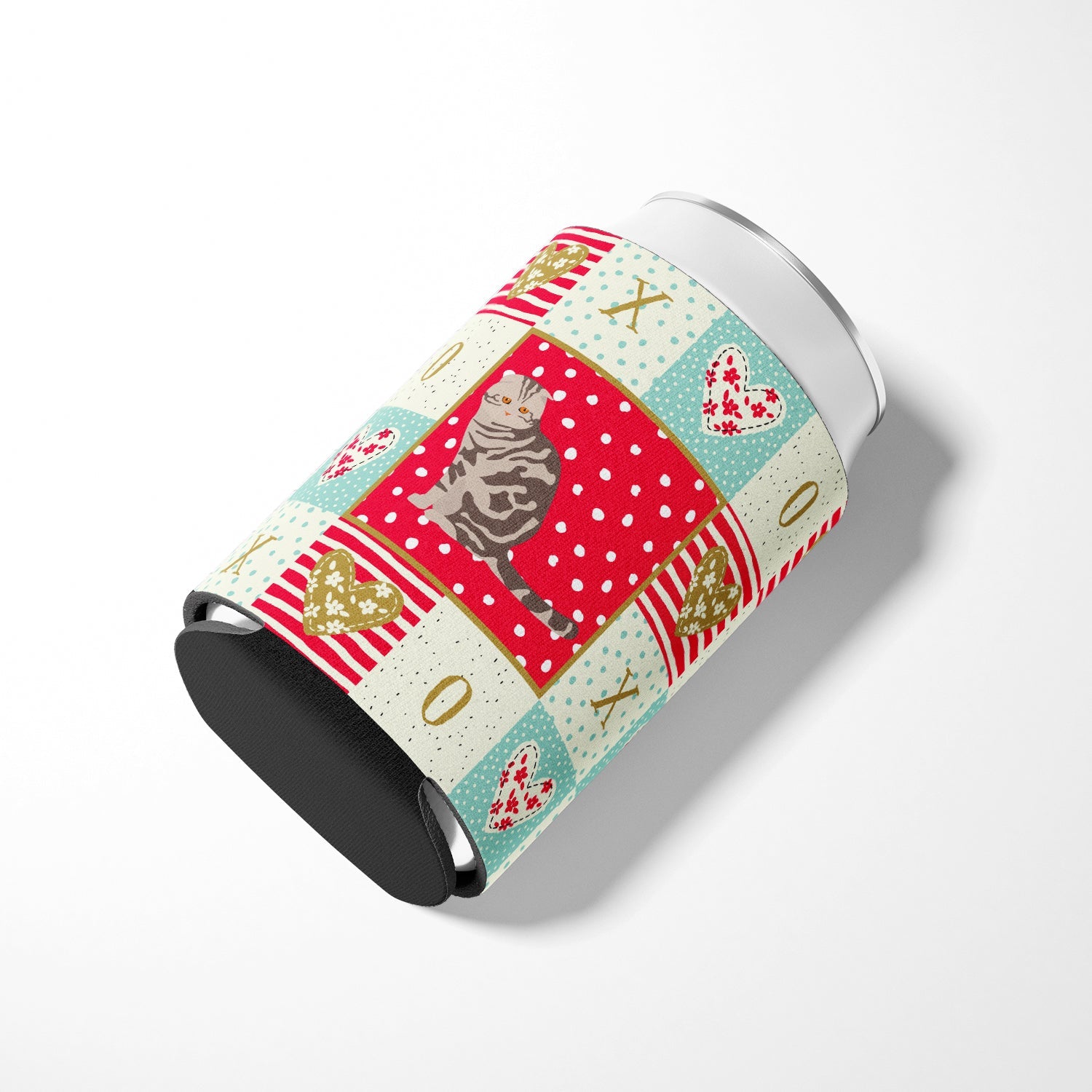 Foldex Exotic Fold Cat Love Can or Bottle Hugger Cooler Sleeve for Standard 12 oz Cans, Insulated Foam Beer & Soda Can Hugger Reusable