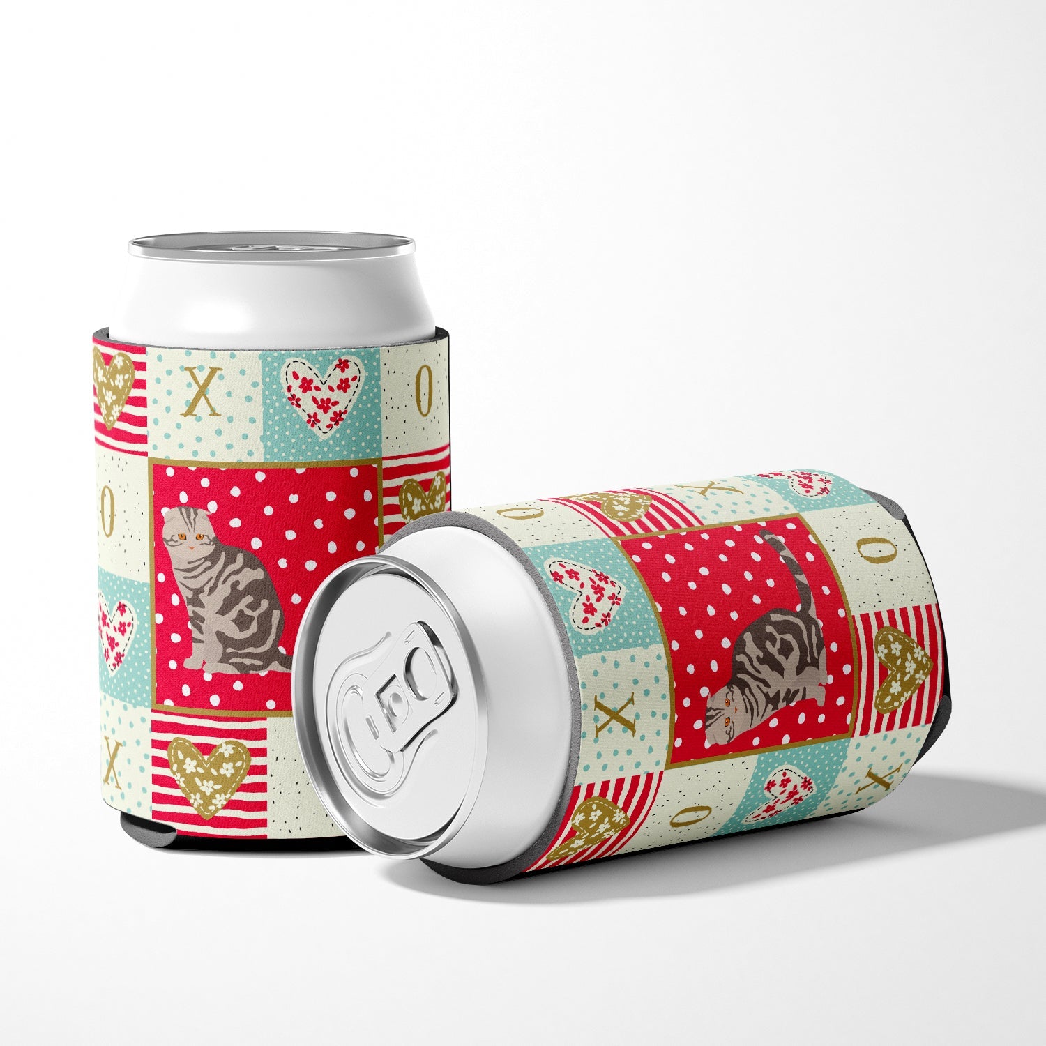 Foldex Exotic Fold Cat Love Can or Bottle Hugger Cooler Sleeve for Standard 12 oz Cans, Insulated Foam Beer & Soda Can Hugger Reusable