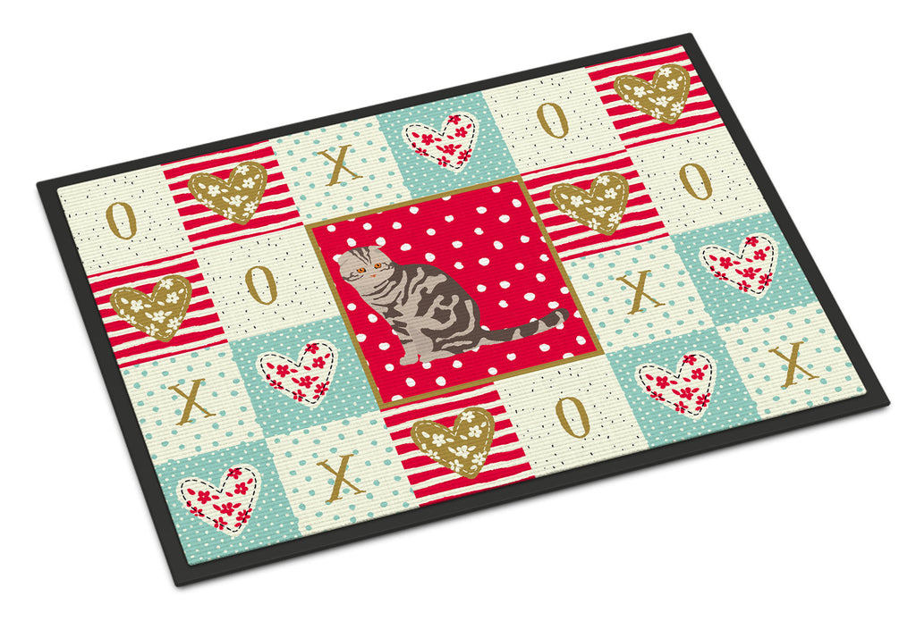 Foldex Exotic Fold Cat Love Doormat Indoor Outdoor 18H X 27W Front Door Mat Rugs for Entryway, Non Slip Washable