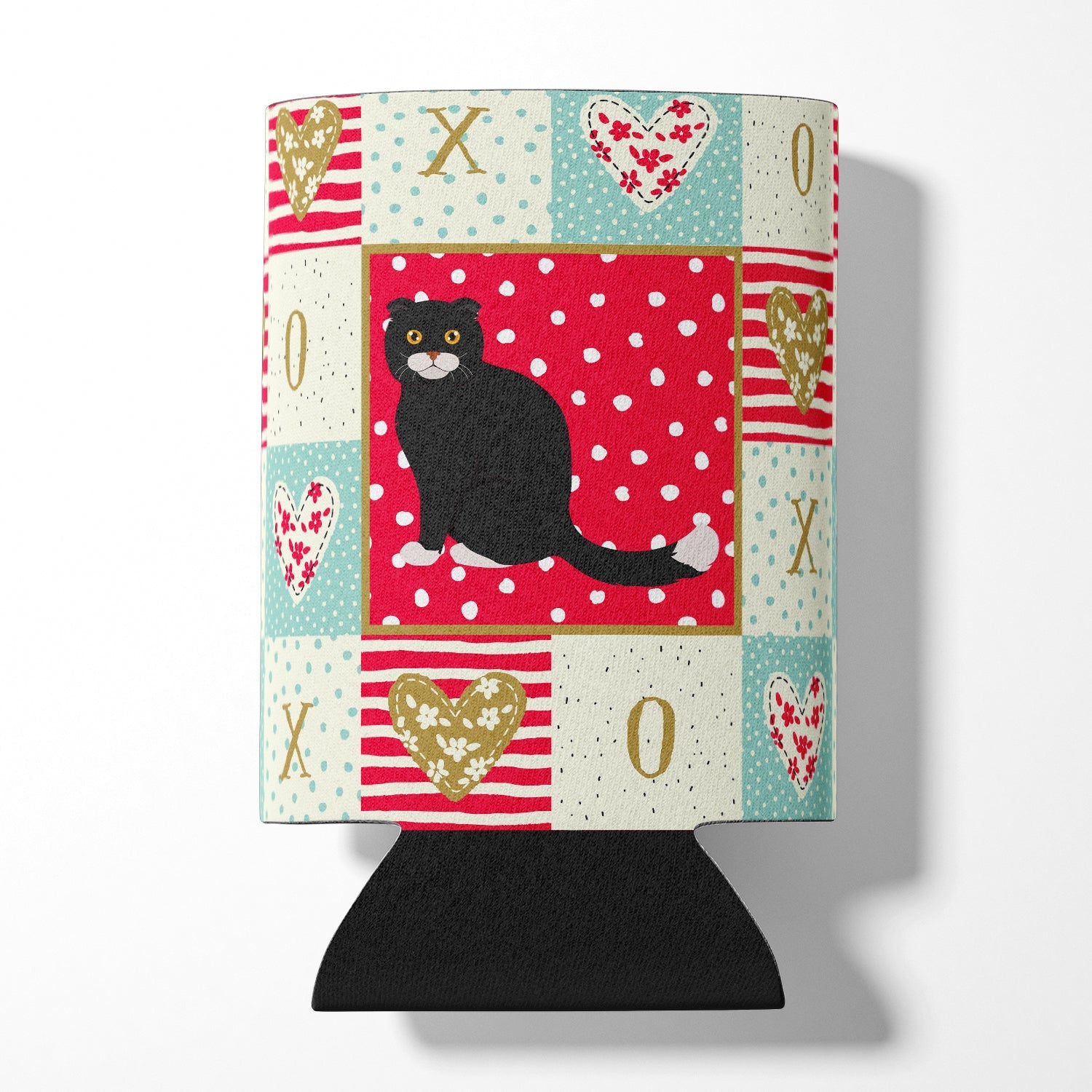 Foldex Exotic Fold #2 Cat Love Can or Bottle Hugger Cooler Sleeve for Standard 12 oz Cans, Insulated Foam Beer & Soda Can Hugger Reusable