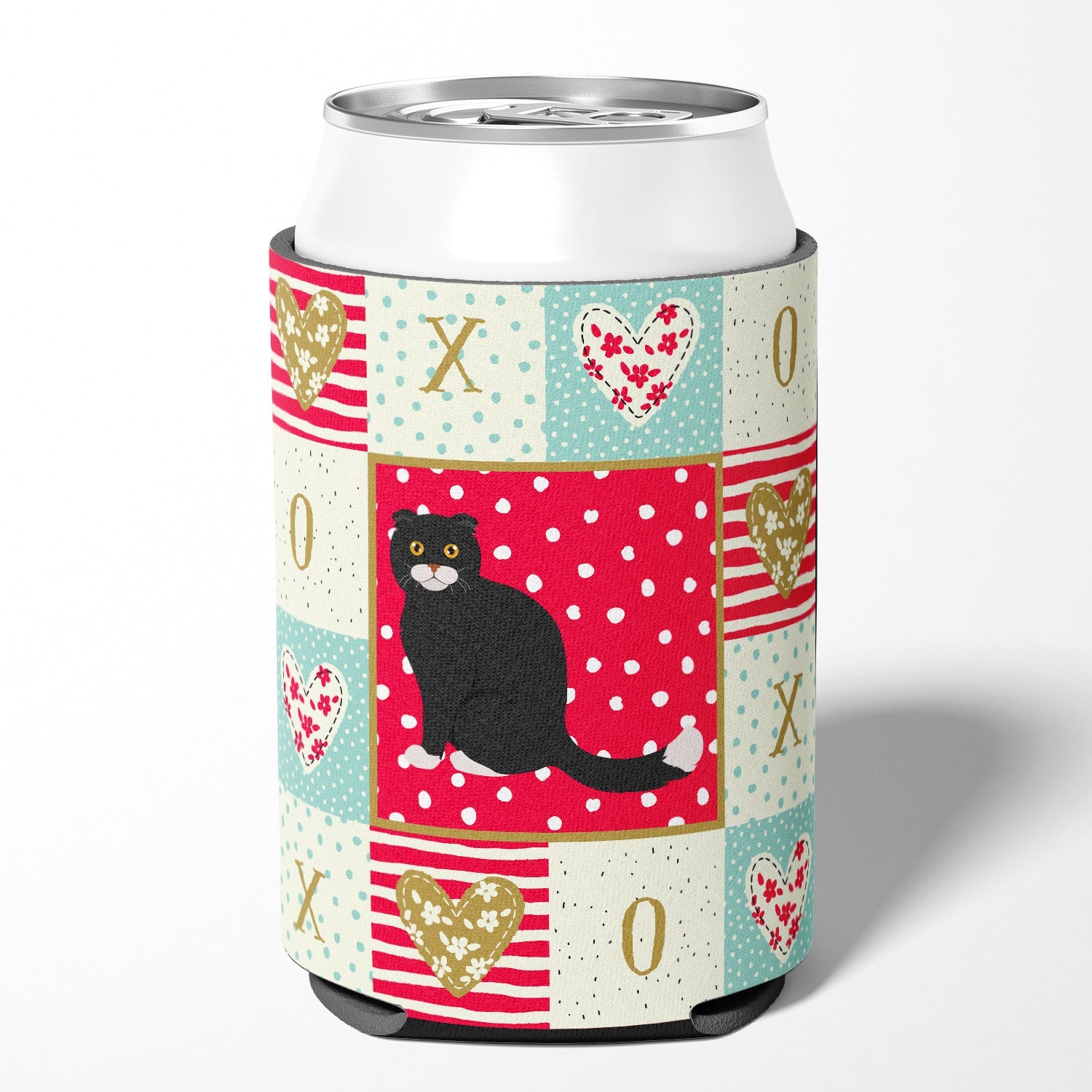 Foldex Exotic Fold #2 Cat Love Can or Bottle Hugger Cooler Sleeve for Standard 12 oz Cans, Insulated Foam Beer & Soda Can Hugger Reusable