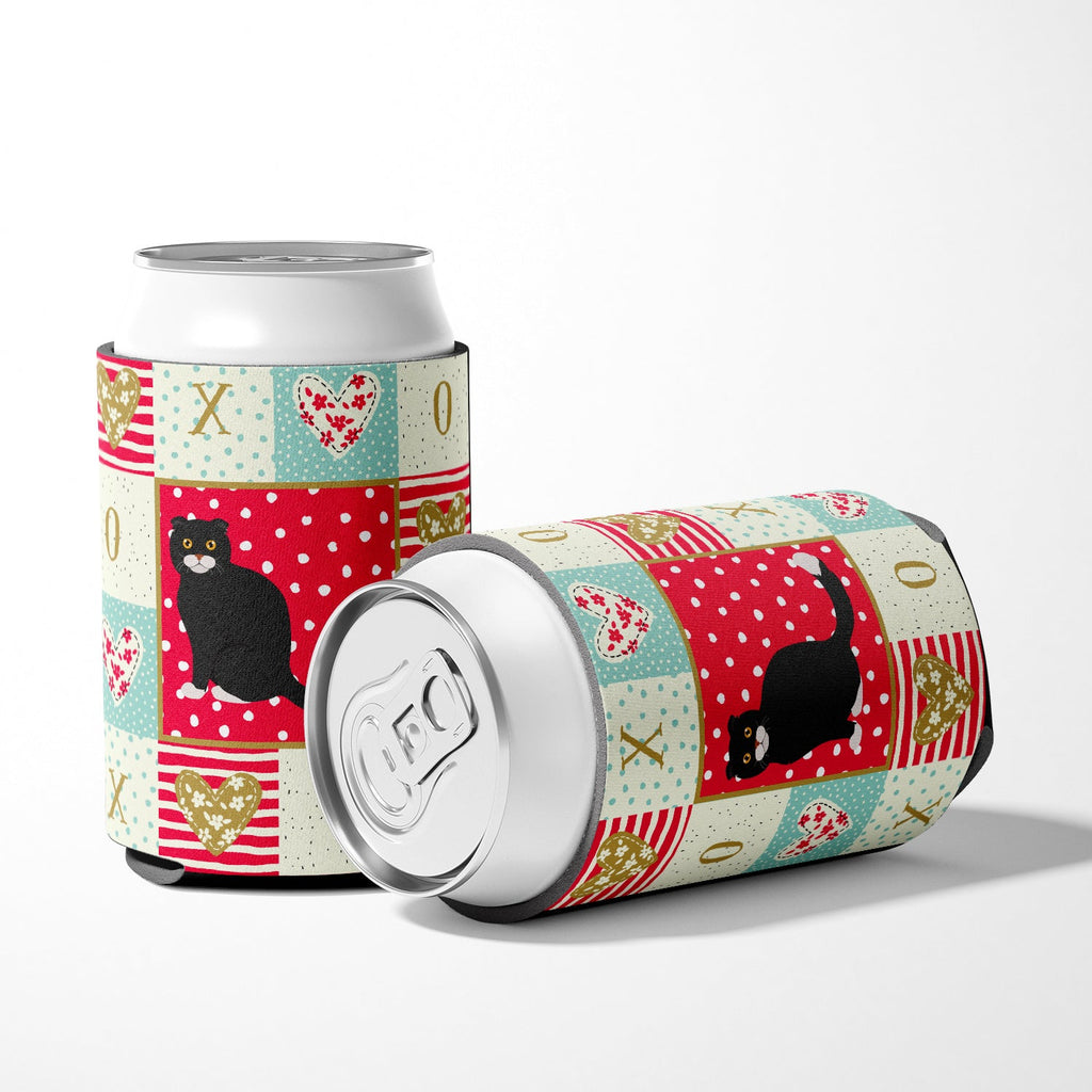 Foldex Exotic Fold #2 Cat Love Can or Bottle Hugger Cooler Sleeve for Standard 12 oz Cans, Insulated Foam Beer & Soda Can Hugger Reusable