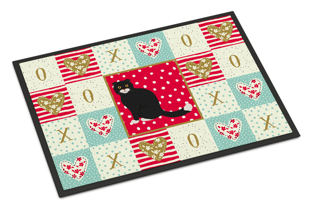 Foldex Exotic Fold #2 Cat Love Doormat Indoor Outdoor 18H X 27W Front Door Mat Rugs for Entryway, Non Slip Washable