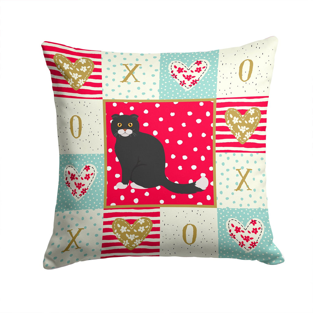 Foldex Exotic Fold #2 Cat Love Decorative Throw Pillow 14x14 Indoor Outdoor Accent Cushion, Fabric Cover with Insert for Sofa, Bed, Porch & Living Room