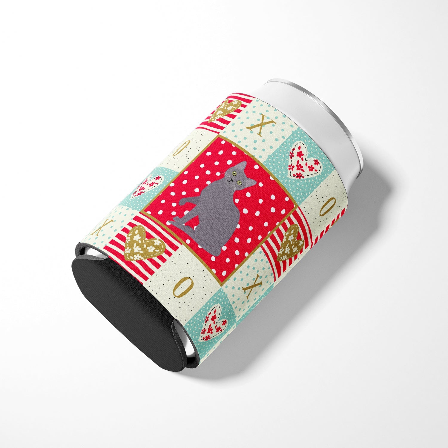 Korat Cat Love Can or Bottle Hugger Cooler Sleeve for Standard 12 oz Cans, Insulated Foam Beer & Soda Can Hugger Reusable