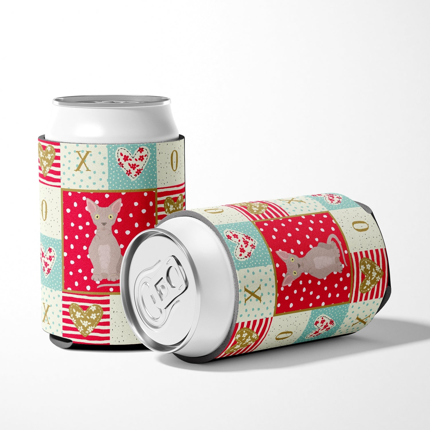 Minskin Cat Love Can or Bottle Hugger Cooler Sleeve for Standard 12 oz Cans, Insulated Foam Beer & Soda Can Hugger Reusable