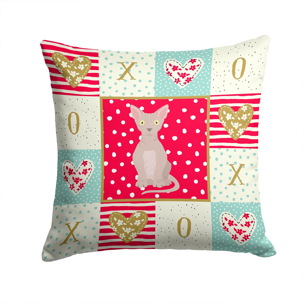 Minskin Cat Love Decorative Throw Pillow 14x14 Indoor Outdoor Accent Cushion, Fabric Cover with Insert for Sofa, Bed, Porch & Living Room