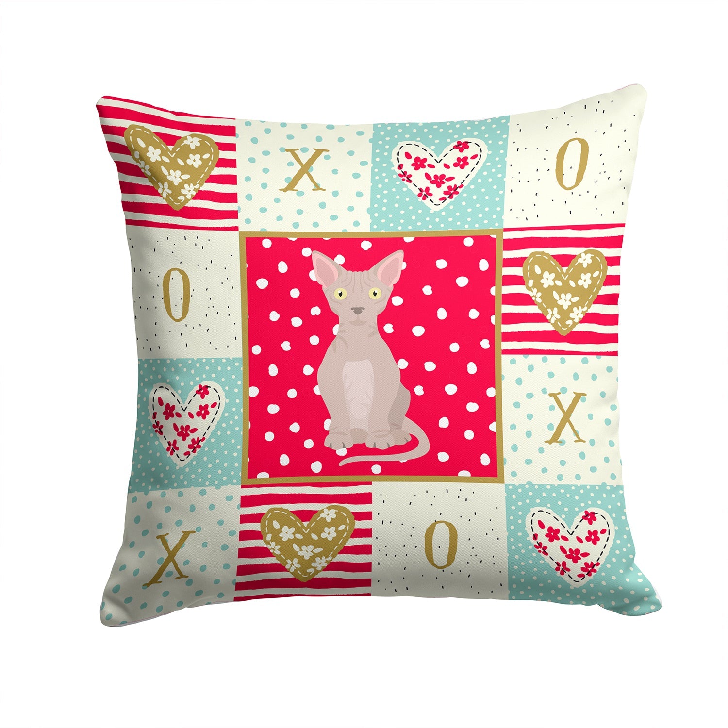 Minskin Cat Love Decorative Throw Pillow 14x14 Indoor Outdoor Accent Cushion, Fabric Cover with Insert for Sofa, Bed, Porch & Living Room