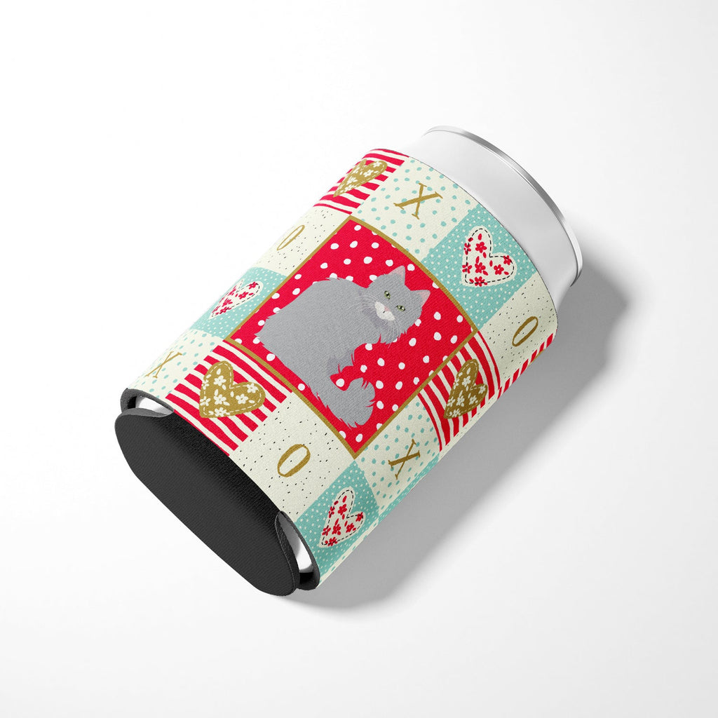 Norwegian Forest Cat Love Can or Bottle Hugger Cooler Sleeve for Standard 12 oz Cans, Insulated Foam Beer & Soda Can Hugger Reusable