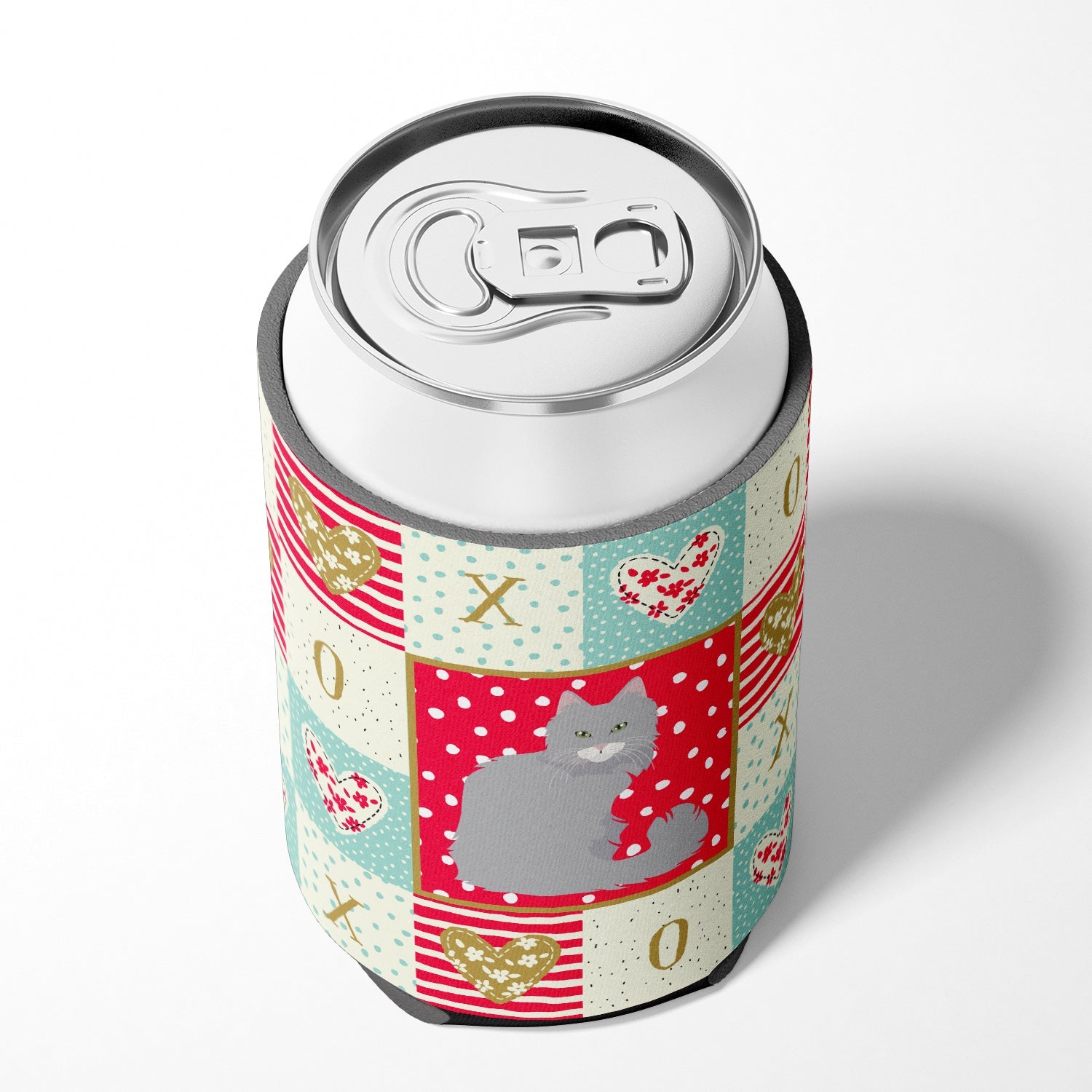 Norwegian Forest Cat Love Can or Bottle Hugger Cooler Sleeve for Standard 12 oz Cans, Insulated Foam Beer & Soda Can Hugger Reusable