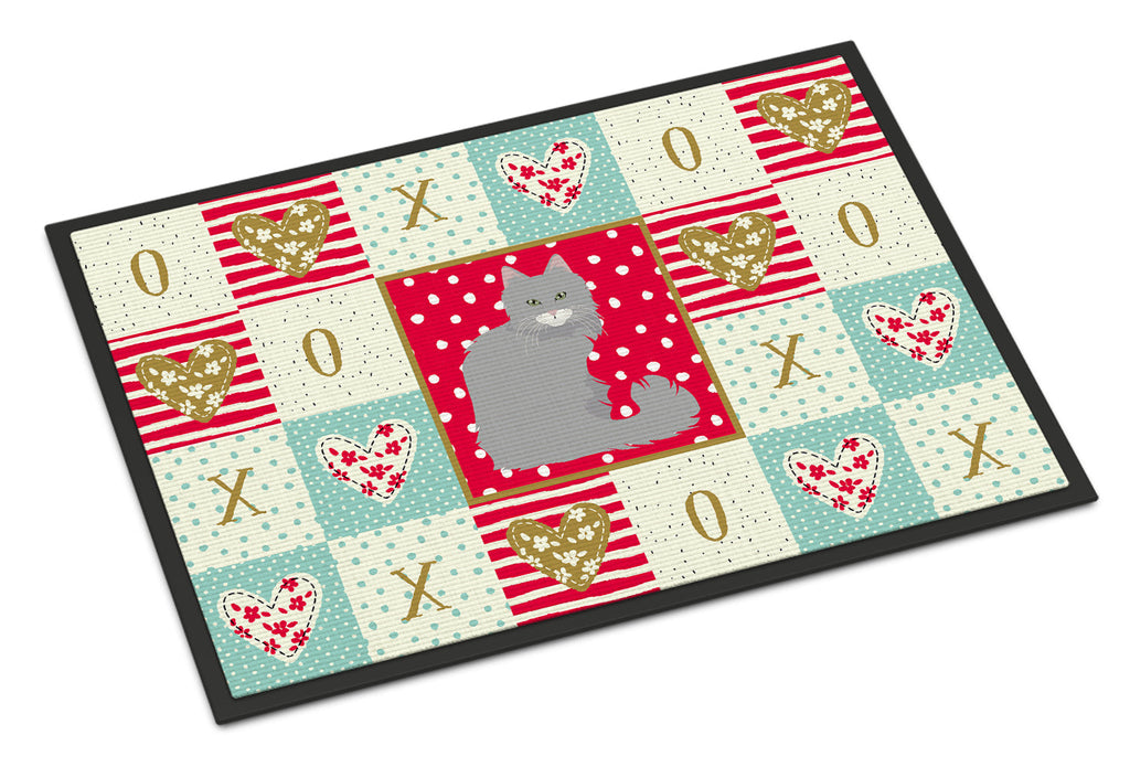 Norwegian Forest Cat Love Doormat Indoor Outdoor 24H X 36W Front Door Mat Rugs for Entryway, Non Slip Washable Low Pile,
