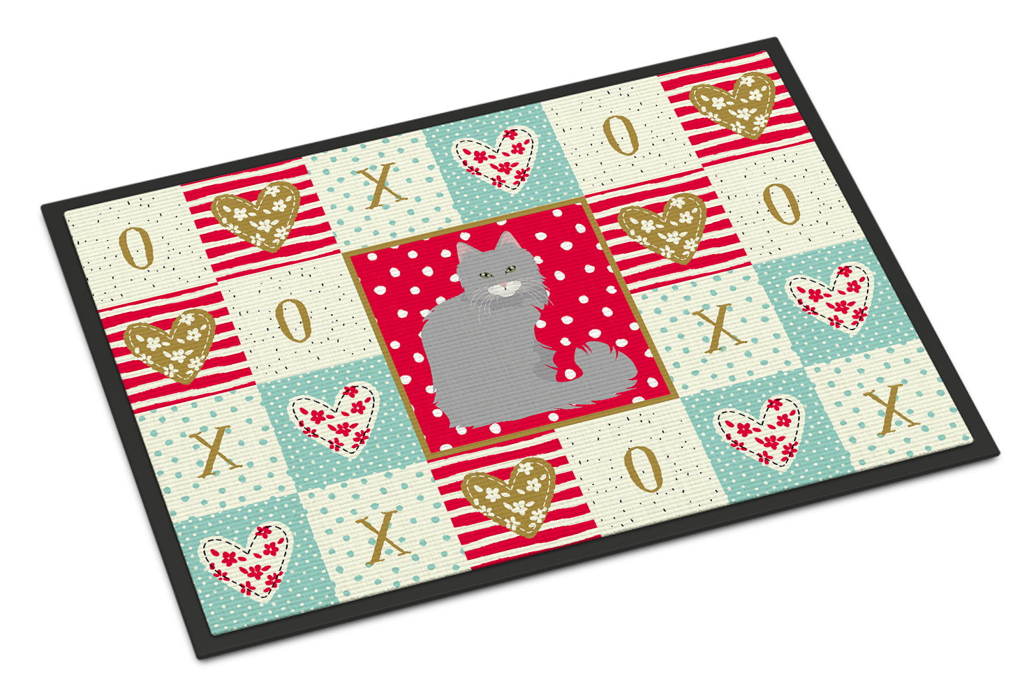 Norwegian Forest Cat Love Doormat Indoor Outdoor 18H X 27W Front Door Mat Rugs for Entryway, Non Slip Washable